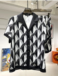 Blessed Noir - Black & White Geometric Resort Set - Monochrome DG