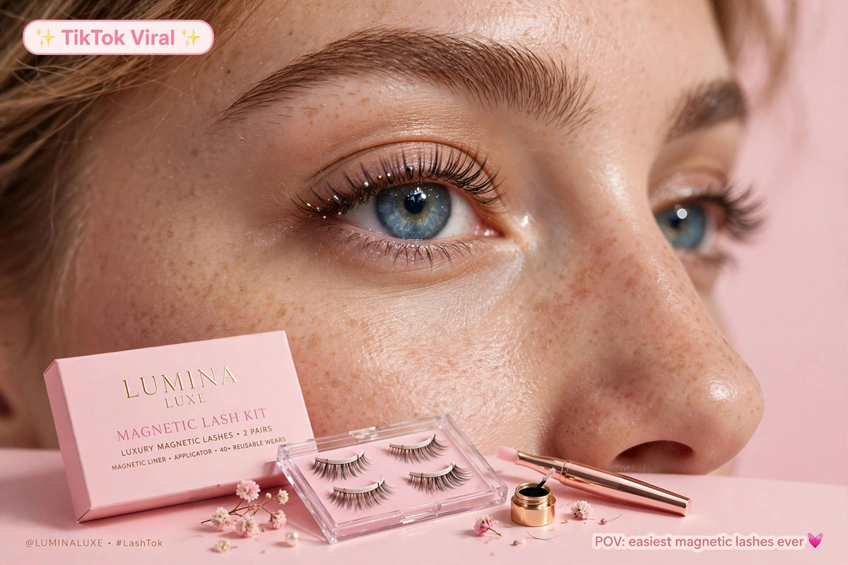 Magnetic Eyelashes Kit - 5 Pairs with Magnetic Eyeliner & Tweezer - Reusable